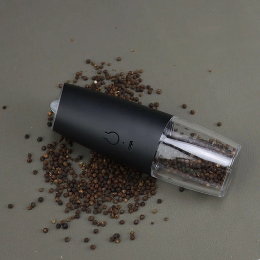 2PCElectric Pepper Grinder Salt And Pepper Grinder USB Rechargeable Adjustable Coarseness Spice Mill With LED Light Kitchen Tool